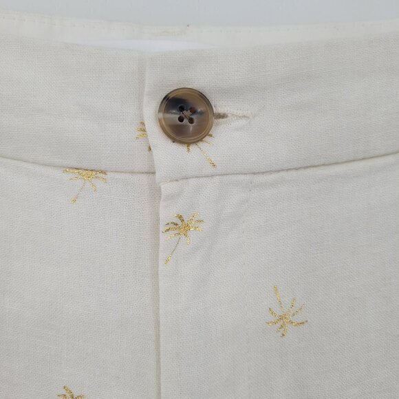 Old Navy Everyday Linen Blend Gold Palm Trees Shorts - Picture 5 of 11